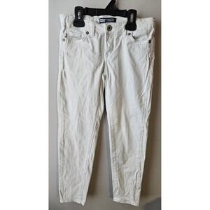 Levi's Girls Cropped Sateen Legging Pants White Size 8 Stretch Skinny Adjustable